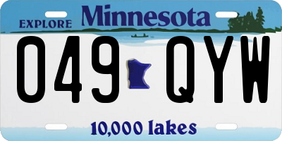 MN license plate 049QYW