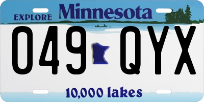 MN license plate 049QYX
