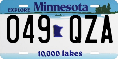 MN license plate 049QZA