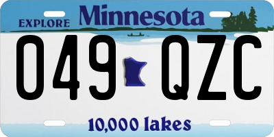 MN license plate 049QZC