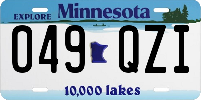 MN license plate 049QZI