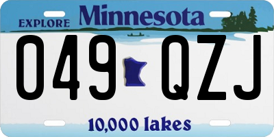 MN license plate 049QZJ