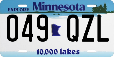 MN license plate 049QZL