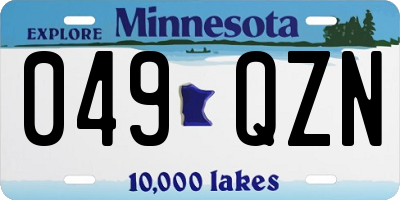 MN license plate 049QZN