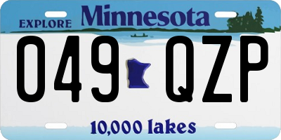 MN license plate 049QZP