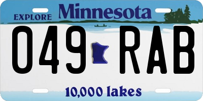 MN license plate 049RAB