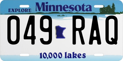 MN license plate 049RAQ