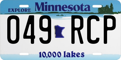 MN license plate 049RCP