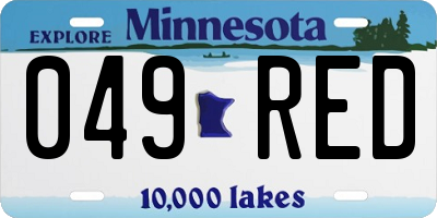 MN license plate 049RED