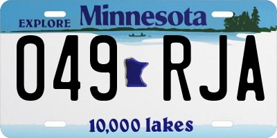 MN license plate 049RJA