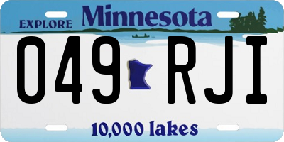 MN license plate 049RJI