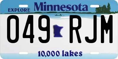MN license plate 049RJM