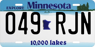 MN license plate 049RJN