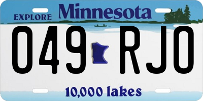 MN license plate 049RJO
