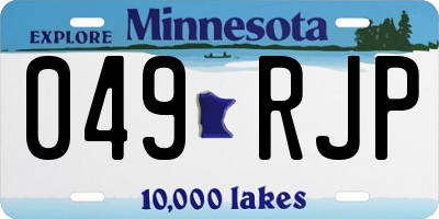 MN license plate 049RJP