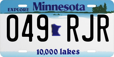 MN license plate 049RJR