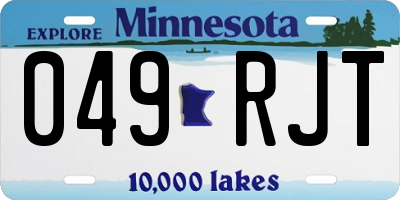 MN license plate 049RJT
