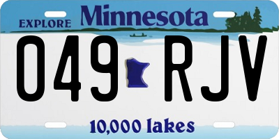 MN license plate 049RJV
