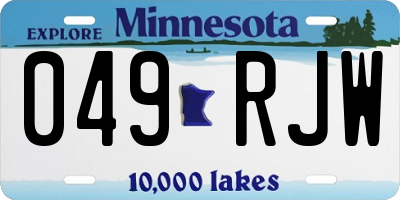 MN license plate 049RJW