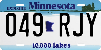 MN license plate 049RJY