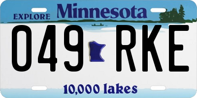 MN license plate 049RKE