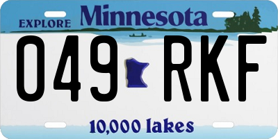 MN license plate 049RKF