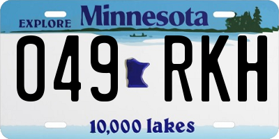 MN license plate 049RKH