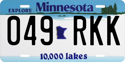 MN license plate 049RKK