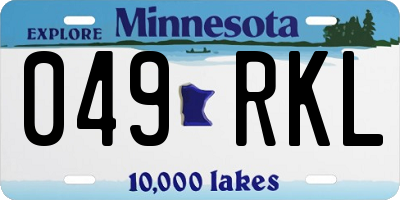 MN license plate 049RKL
