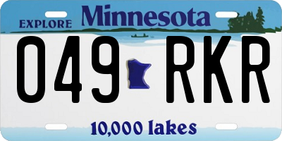 MN license plate 049RKR