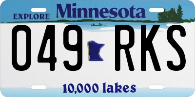 MN license plate 049RKS