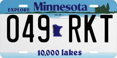 MN license plate 049RKT