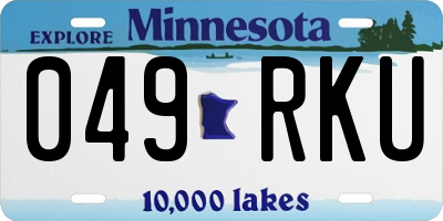 MN license plate 049RKU
