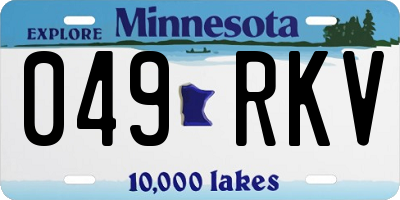 MN license plate 049RKV