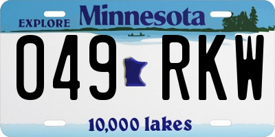MN license plate 049RKW