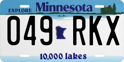 MN license plate 049RKX
