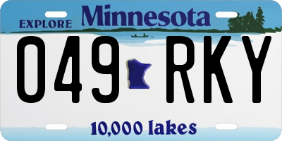 MN license plate 049RKY