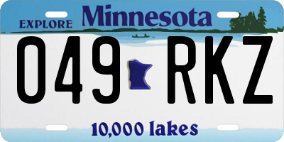MN license plate 049RKZ