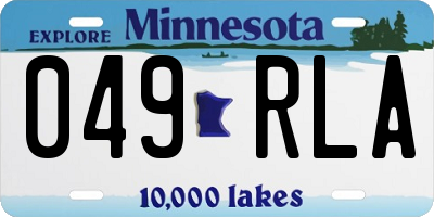 MN license plate 049RLA