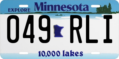 MN license plate 049RLI