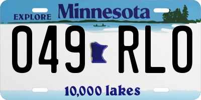 MN license plate 049RLO
