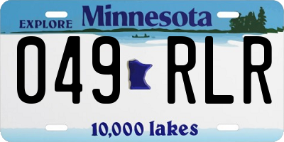MN license plate 049RLR
