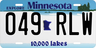 MN license plate 049RLW