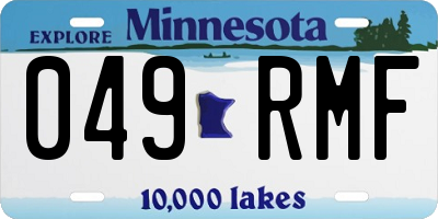 MN license plate 049RMF