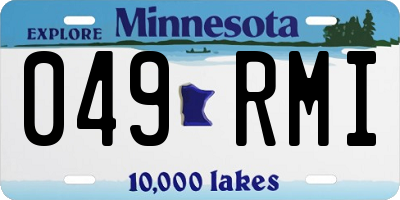MN license plate 049RMI