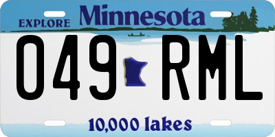 MN license plate 049RML