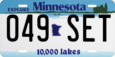 MN license plate 049SET