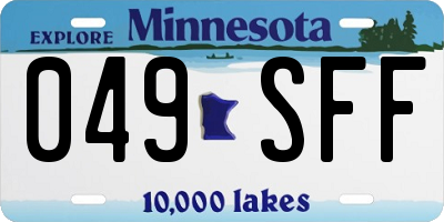 MN license plate 049SFF