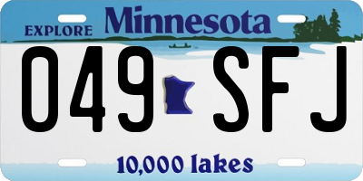MN license plate 049SFJ