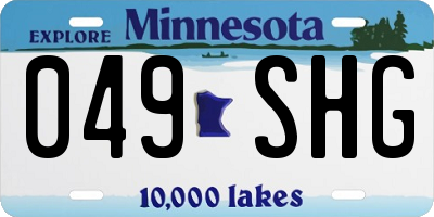 MN license plate 049SHG